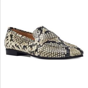 Nine West Beige Snake-Embossed Admire Loafer Women